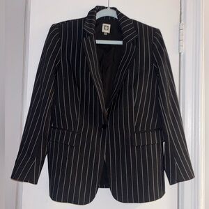 Anne Klein Black and White Striped Blazer